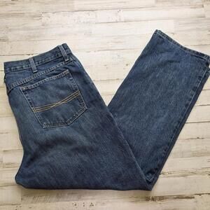 Ariat M2 Men’s Blue Dark Wash Jeans Traditional Relaxed Boot Size 38x30
